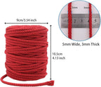 Tenn Well Braided Cotton Cord, 165 Feet 5mm Wide Cotton Macrame Rope for Plant Hangers Wall Hangings DIY Crafts (Red)