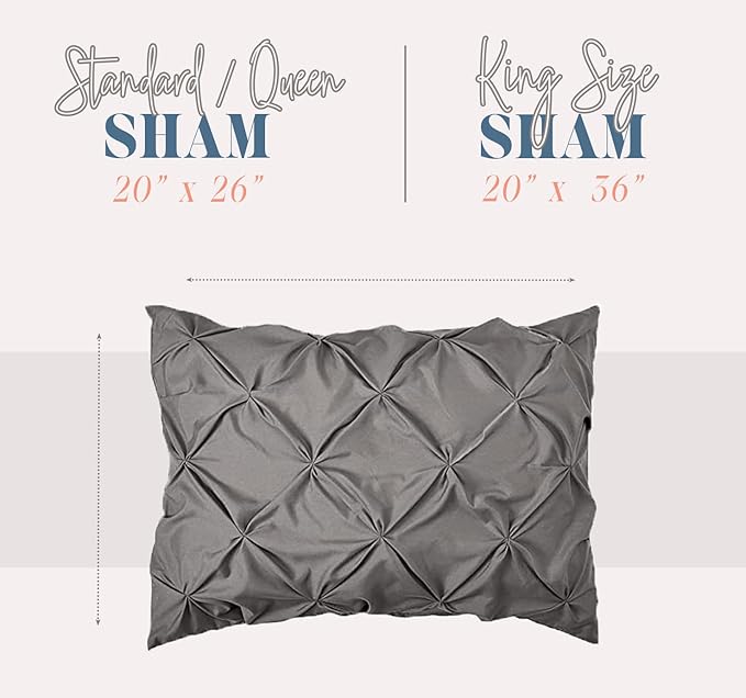 Elegant Comfort 2-Pack Sham Set Pinch Pleat Design, 1500 Premium Hotel Quality Microfiber, Stylish Design-Easy Care, Wrinkle and Stain Resistant, 2-Piece Sham Set, Pleated Standard/Queen, Burgundy