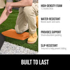GORILLA GRIP Extra Thick Patent Pending Supportive Foam Kneeling Pad, Large Cushion Knee Pads for Gardening, Baby Bath Time, Dirt and Water Resistant, Workout and Garden Supplies, 17.5x11, Orange