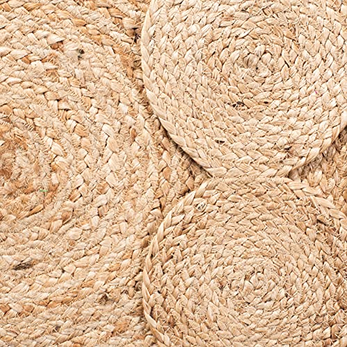 SAFAVIEH Natural Fiber Round Collection 3' Round Natural NFB308A Handmade Boho Country Charm Jute Area Rug - size: 3' (Round)