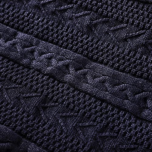 Longhui bedding Acrylic Cable Knit Sherpa Throw Blanket - Thick, Soft, Big, Cozy Navy Knitted Fleece Blankets for Couch, Sofa, Bed - Large 50 x 63 Inches Navy Blue Coverlet All Season - color: Navy, size: 50" x 63", Standard
