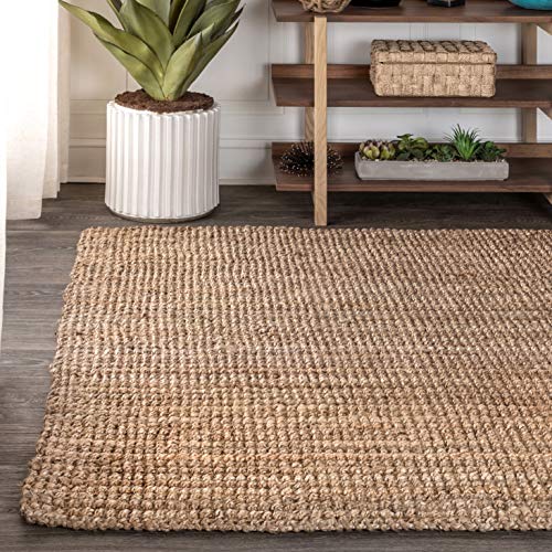 JONATHAN Y Pata Hand Woven Chunky Jute Natural Indoor Area Rug, 3x5, Bohemian, Rustic, Cottage, Easy-Cleaning for Living Room, Bedroom, Kitchen, Non-Shedding (NRF102A-3) - color: Natural, size: 3' x 5' (Rectangular)
