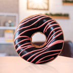 HYSEAS Round Throw Pillow 14 Inch Chocolate Pink Donut, 3D Digital Print Decorative Comfortable Soft Plush Funny Food Shaped Pillow Light Weight Seat Pad Cushion for Couch, Chair, Floor, Sofa