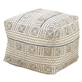 White African Mud Cloth Inspired Pouf, Floor Ottoman Seating, Footrest, Stuffed Comfy Chair, Floor Cushion Accent, 20" X 20" X 14" (1 Piece), 100% Cotton - size: Pouf Ottoman