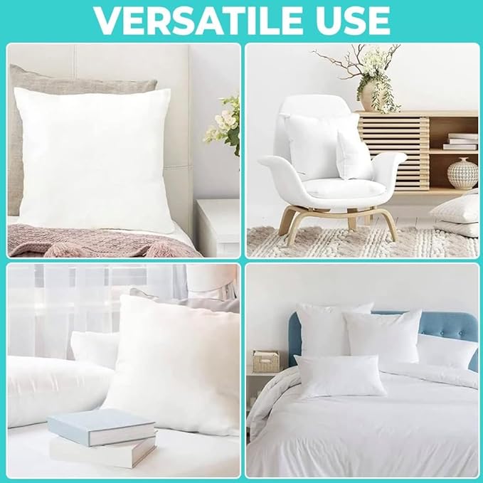 Throw Pillow Inserts (Set of 5, White), 18x18 Inches - Premium Cushion Fillers for Sofa, Bed, and Home Décor (18x18 Inch (Pack of 5))