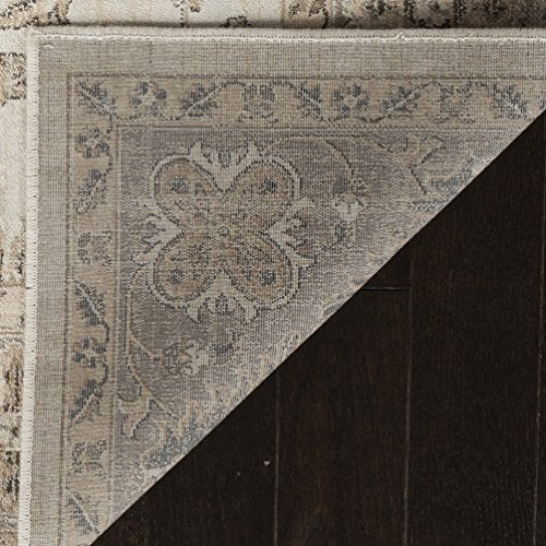 SAFAVIEH Vintage Collection Accent Rug - 2' x 3', Stone & Mouse, Oriental Traditional Distressed Viscose Design, Ideal for High Traffic Areas in Entryway, Living Room, Bedroom (VTG168-3410) - color: Stone/Mouse, size: 2' x 3' (Rectangular)