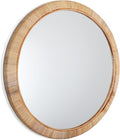 Rutledge & King Round Rattan Mirror - Boho Decorative Wall Mirror - 30" Dia.