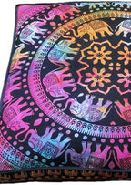 CRAFT KALA Mandala Floor Pillow Cushion Cover Seating Throw Cover Hippie Decorative Bohemian Ottoman Poufs Pom Pillow Cases Boho Indian Cotton Living Room Yoga Home Décor 35" Square Multi U.p Elephant