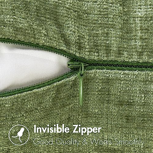 MIULEE Pack of 2 Couch Throw Pillow Covers 16x16 Inch Soft Sage Green Spring Chenille Pillow Covers for Sofa Living Room Solid Dyed Pillow Cases - color: Sage Green, size: 16" x 16" (Pack of 2)