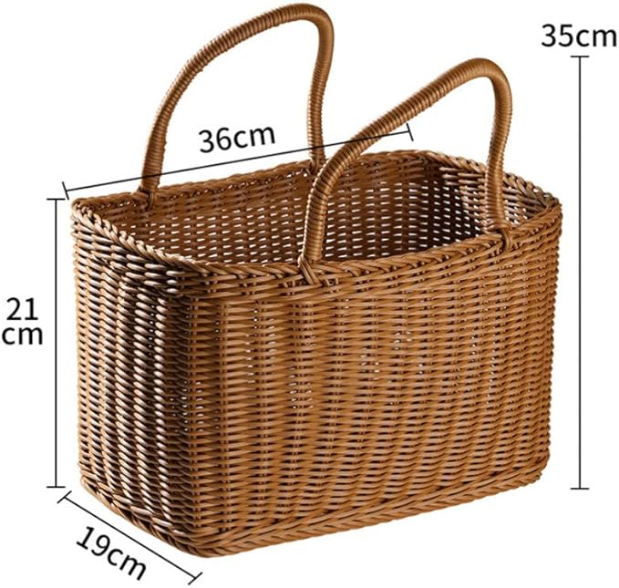 Alipis African Market Basket Oval Woven Straw Basket with Handle Ghana Plant Pot Grocery Bag Beach Tote Shopping Bag Flower Picnic for Toy Storage