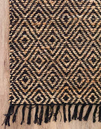 Unique Loom Braided Jute Collection Area Rug - Assam (3' 3" x 5' 1" Rectangle, Black/ Natural) - color: Black/Natural, size: 3'3" x 5'1" (Rectangular)