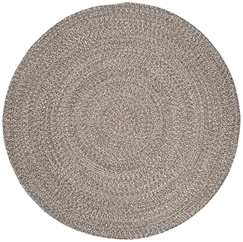 SAFAVIEH Braided Collection Area Rug - 5' Round, Ivory & Beige, Handmade Woven Cotton, Boho Reversible Style, Ideal for Living Room, Bedroom, Dining Space (BRD256B) - color: Ivory/Beige, size: 5' (Round)