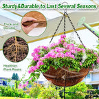 REMIAWY Hanging Basket Coco Liners, Coconut Planter Basket Liners 4 Packs 12 Inch 100% Natural Round Coco Fiber Replacement Liner for Hanging Basket Plants Outdoor Garden Flower Pot Vegetables