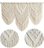 oiikain Large Handmade Boho Macrame Wall Hanging Tapestry - Chic Bohemian Woven Home Decor art for Living Room, Bedroom, and Wedding Parties(Double Layer,43''*32'')