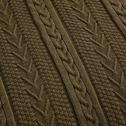 Longhui bedding Dark Brown Acrylic Cable Knit Sherpa Throw Blanket - Thick, Soft, Big, Cozy Dark Brown Knitted Fleece Blankets for Couch, Sofa, Bed - 50 x 63 Inches - color: Dark Brown, size: 50" x 63", Standard