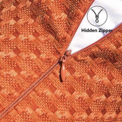 Kevin Textile Fall Outdoor Waterproof Throw Pillow Covers Pack of 2 Farmhouse Decorative Cushion Covers for Garden Patio Tent Balcony Bench Couch Sofa 18x18 Inch, Burnt Orange - color: Burnt Orange, size: 18" x 18" (Pack of 2)