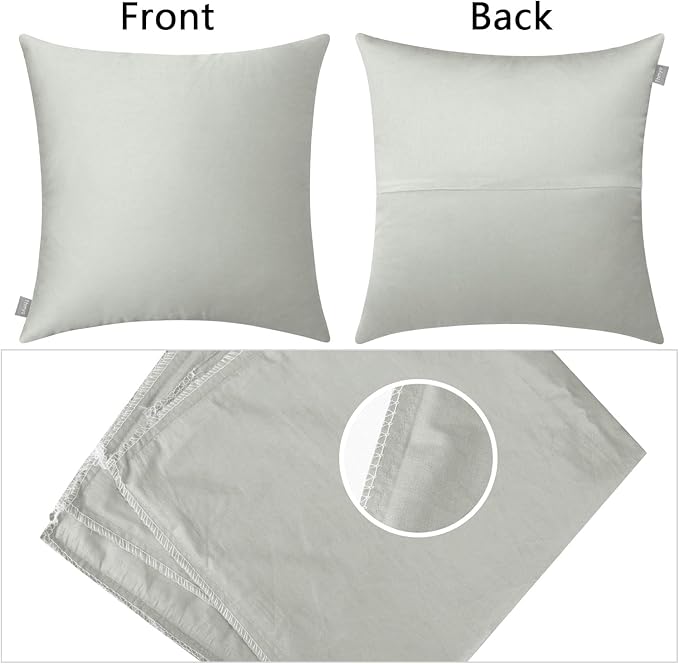 4-Pack 100% Cotton Comfortable Solid Decorative Throw Pillow Case,Thmyo Square Cushion Cover Pillowcase Sublimation Blank Pillow Covers DIY Throw Pillowcase for Sofa Bedroom(24x24 inch/ 60x60cm,Grey)