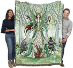 Pure Country Weavers Caretaker Fairy Blanket by Amy Brown - Fantasy Gift Tapestry Throw Woven from Cotton - Made in the USA (72x54)