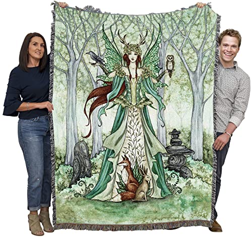 Pure Country Weavers Caretaker Fairy Blanket by Amy Brown - Fantasy Gift Tapestry Throw Woven from Cotton - Made in the USA (72x54)