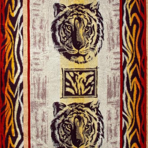 100% Cotton Throw Blanket for Couch Sofa or Bed All Season Terry Blankets & Throws, Lightweight & Breathable Cotton Blanket, Picnic Rug, Terry Bed Sheet (Tiger) - color: Tiger