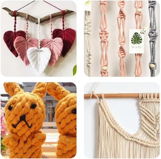 Macrame Cord,3mm x109 Yard Twine String Cord Colored Cotton Rope Craft Cord for DIY Crafts Knitting Plant Hangers Christmas Wedding Décor (Deep Purple, 3mm*109yards)