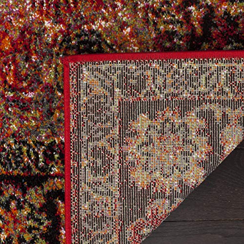 SAFAVIEH Vintage Hamadan Collection Area Rug - 6'7" x 9', Red & Multi, Oriental Traditional Persian Design, Non-Shedding & Easy Care, Ideal for High Traffic Areas in Living Room, Bedroom (VTH219A)