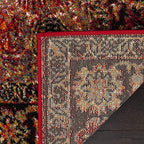 SAFAVIEH Vintage Hamadan Collection Area Rug - 6'7" x 9', Red & Multi, Oriental Traditional Persian Design, Non-Shedding & Easy Care, Ideal for High Traffic Areas in Living Room, Bedroom (VTH219A)