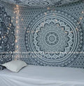 Popular Handicrafts Tapestry Wall Hanging Ombre Hippie Mandala Bohemian Hippy Intricate Indian Tapestries Bedspread 54 x 82 Inches (140cm x 210cm) Grey - color: Grey, size: 82"L x 54"W