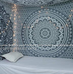 Popular Handicrafts Tapestry Wall Hanging Ombre Hippie Mandala Bohemian Hippy Intricate Indian Tapestries Bedspread 54 x 82 Inches (140cm x 210cm) Grey - color: Grey, size: 82"L x 54"W