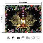 Ine Ive African Chakra Tapestry African American Woman Zen Meditation Tapestries 80x60 Inch Starry Sky Flower Garden Inspirational Afro Yoga Wall Art for Bedroom Dorm Decor - size: 80"L x 60"W