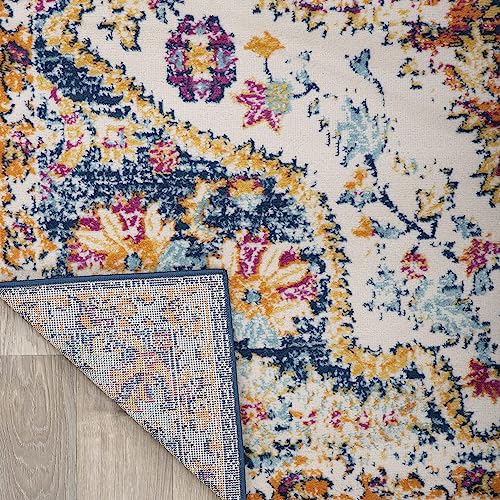 Rugshop Vintage Distressed Bohemian Area Rug for Living Room,Bedroom,Hallway Kitchen Entryway – Vibrant Multi-Color Tribal Design, 2'7" x 4' - color: Multi Color, size: 2'7" x 4' (Rectangular)