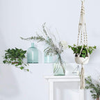 Macrame Plant Hanger, 2 Pack Plant Hanger, Cotton Rope Plant Hangers Indoor Outdoor, 4 Legs Plant Hanger Brackets, Flower Pot Hanging Plant Holder for Home Decorations (White) (40 Inch)