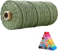 Natural Macrame Cord,3mm x109 Yard Twine String Cord Colored Cotton Rope Craft Cord for DIY Crafts Knitting Plant Hangers Christmas Wedding Décor (Army Green/Olive Green, 3mm*109yards)