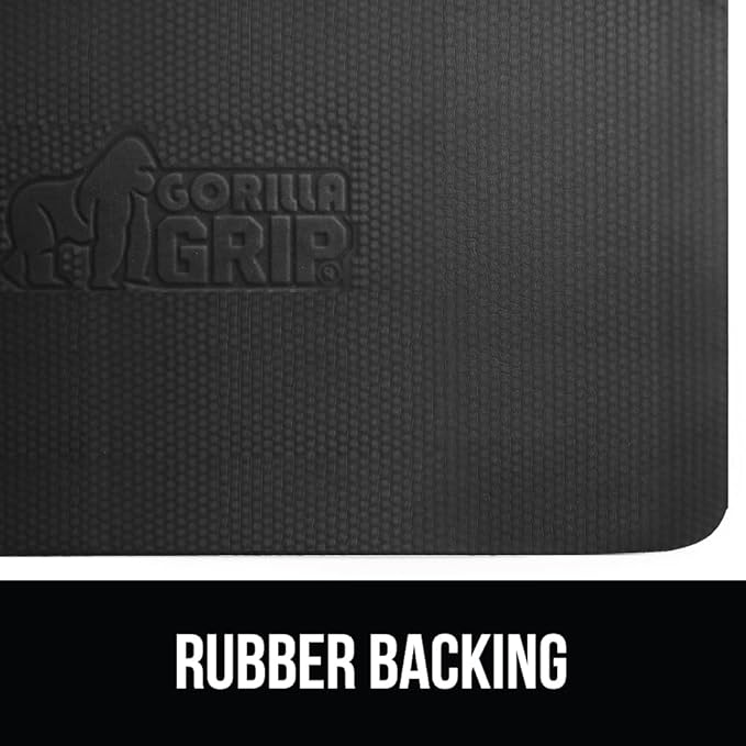 GORILLA GRIP Comfortable Cushioned Kitchen Mats for Floor, 58x20, Waterproof and Stain Resistant Soft Top, 3/4 Inch Thick Ergonomic Standing Desk Anti Fatigue Mat, Foam Supports Ankles and Feet, Grey