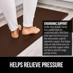 GORILLA GRIP 2 Pack Comfortable Cushioned Kitchen Mats for Floor, 17x24 + 17x48, Waterproof and Stain Resistant, 1/2 Inch Thick Soft Ergonomic Standing Desk Anti Fatigue Mat, Foam Supports Feet, Brown