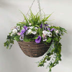 Rattan Hanging Basket for Plants Seagrass Hanging Planters Indoor Outdoor Plant Flower Hanging Pots Woven Straw Planter Ceiling Flower Pots for Decoration 2pcs