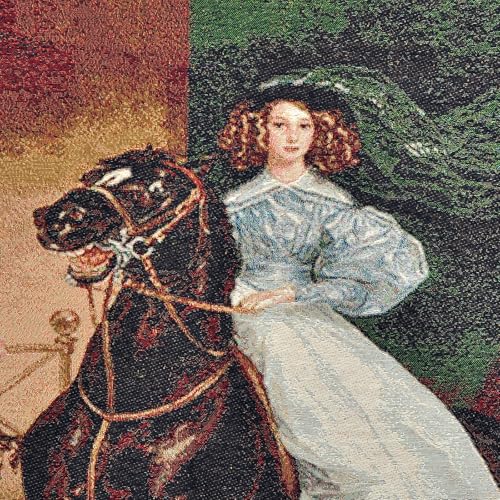 AureoMadis The Sisters Vintage Tapestry Wall Hanging | Woven Jacquard Art Reproduction of a Théodore Chassériau Masterpiece | Complete Hanging Kit with Rod and Tassels - 28.5" x 42" (Elegant：The Horsewoman-full kit) - color: Elegant：The Horsewoman-full ki