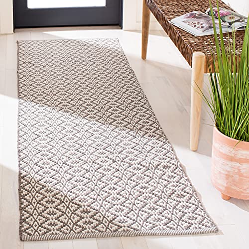 SAFAVIEH Montauk Collection Accent Rug - 2'3" x 3'9", Ivory & Grey, Handmade Cotton, Ideal for High Traffic Areas in Entryway, Living Room, Bedroom (MTK716A) - color: Ivory/Grey, size: 2'3" x 3'9" (Rectangular)