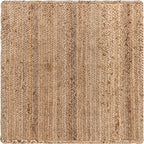 Rugs.com - Braided Jute Rug – 3 Ft Square Natural Jute Rug – Eco-Friendly Coastal Style for Entryways and Kitchens - size: 3'3" x 3'3" (Square)