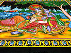 Radha Krishna Religious Cotton Batik Wall Hanging sequins Painting : Size 43"x30" Inches - color: Radha Krishna