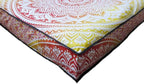 CRAFT KALA Mandala Floor Pillow Cushion Cover Seating Throw Cover Hippie Decorative Bohemian Ottoman Poufs Pom Pom Pillow Cases Boho Indian Cotton Living Room Yoga Home Décor (35" Square Yellow Ombre)
