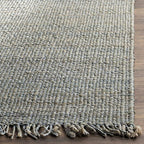 SAFAVIEH Natural Fiber Collection Runner Rug - 2'6" x 8', Blue, Handmade Boho Fringe Woven Jute, Ideal for High Traffic Areas in Living Room, Bedroom (NF368E) - color: Blue, size: 2'6" x 8' (Runner)