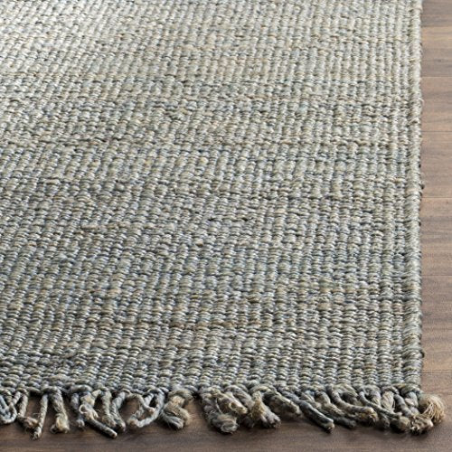 SAFAVIEH Natural Fiber Collection Runner Rug - 2'6" x 8', Blue, Handmade Boho Fringe Woven Jute, Ideal for High Traffic Areas in Living Room, Bedroom (NF368E) - color: Blue, size: 2'6" x 8' (Runner)