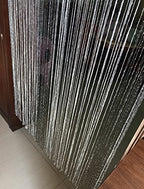 1x2 M Door String Curtain Rare Flat Thread Fringe Window Panel Room Divider Cute Strip Tassel for Wedding Coffee House Restaurant Parts (Black & Grey) - color: Black & Gray