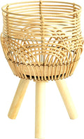 Woven Rattan Pot Stand Indoor, Handwoven Woven Plant Pot with 3 Legs, Plant Display Rack Flower Pot Stand for Gardening and Interior Decoration Plant Stand(#1)