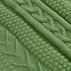 Longhui bedding Sage Green Acrylic Cable Knit Sherpa Throw Blanket - Thick, Soft, Big, Cozy Sage Green Knitted Fleece Blankets for Couch, Sofa, Bed - 50 x 63 Inches - color: Sage Green, size: 50" x 63", Standard