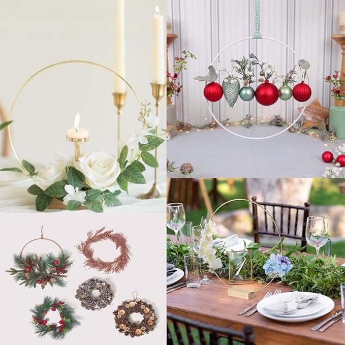 40Pcs Macrame Hoops Ring, BetterJonny 6 Inch Metal Craft Rings Hoops Gold Dream Catcher Rings Wreath Hoop Rings for Home Decorations DIY Crafts and Wall Hanging Crafts