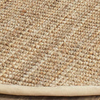 SAFAVIEH Natural Fiber Collection 5' Round Natural NF730C Handmade Farmhouse Premium Jute Area Rug - color: Natural, size: 5' (Round)