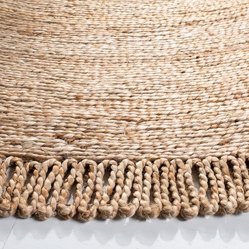 SAFAVIEH Natural Fiber Round Collection 6' Round Natural NF168A Handmade Boho Charm Farmhouse Jute Area Rug - size: 6' (Round)