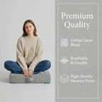 16 inches Meditation Floor Pillow Square Large Floor Cushions for Adults, Thick Memory Foam Seat Cushions for Yoga, Living Room, Sofa, Tatami, Bay Window Gray